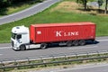 Truck with K Line container